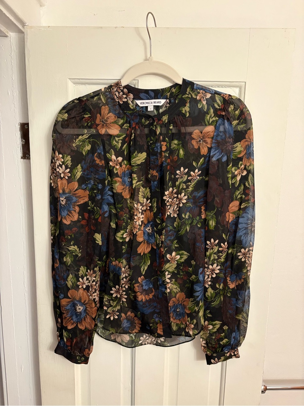 Veronica Beard Ashlynn Floral Silk Blouse